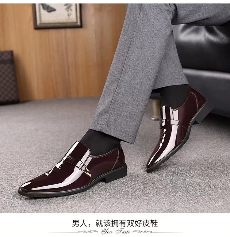 Business Leather Shoes for Men British Style Men's Office Dress Shoes Comfortable Slip-on Male Loafers Hot Daily Casual Shoes
