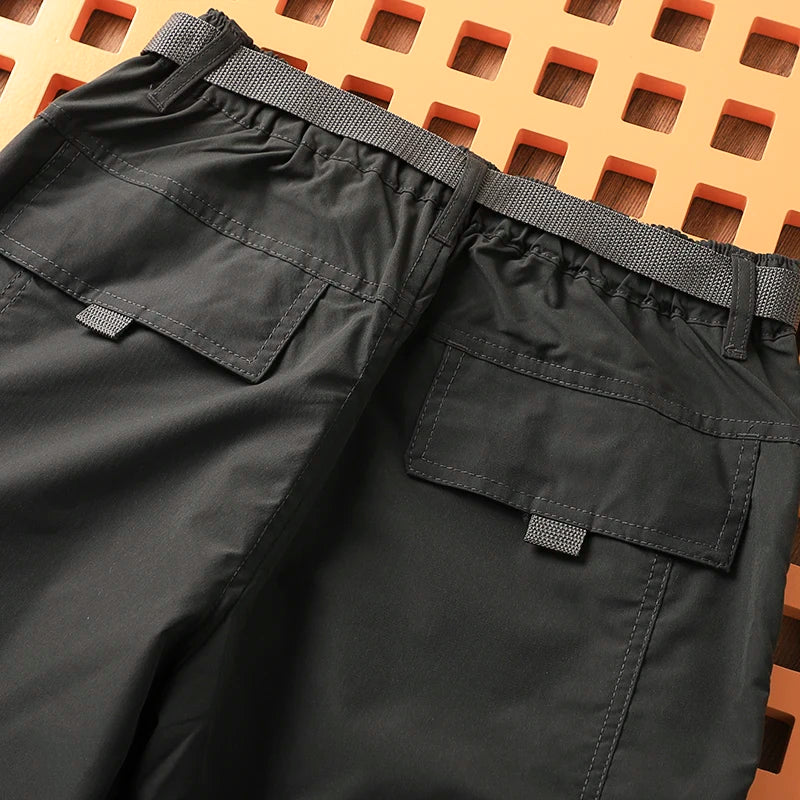 Outdoor Men's Windproof Waterproof Hiking Sports Loose Straight Multibag Workwear Casual Long Trousers Faionable Urban Sle