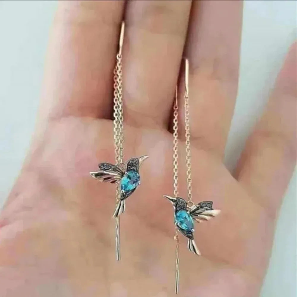 1 Pair New Fashion Little Bird Drop Long Hanging Earrings for Women Elegant Girl Tassel Earring Stylish Jewelry