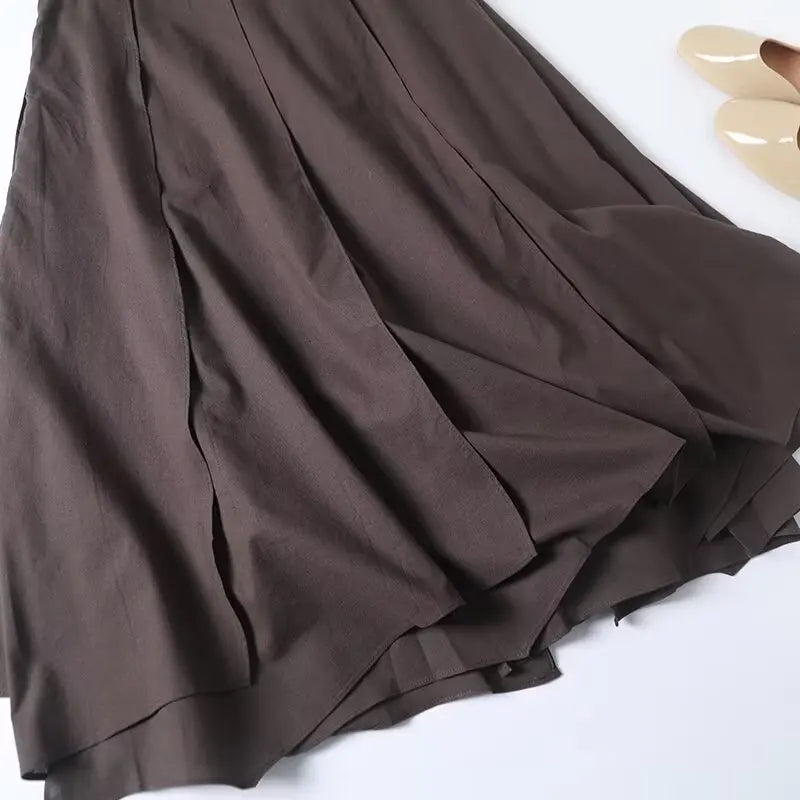 Women's Half Skirt Irregular Design Skirt Solid Color Long Style Temperament Summer New Half Skirt