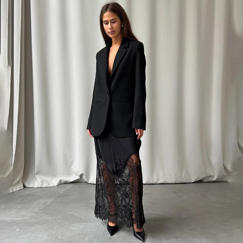 Tornova Sexy Spaghetti Strap Lace Dress For Women Fashion Splice Elegant Backless Long Dress Slim Vacation Party Female Clothes