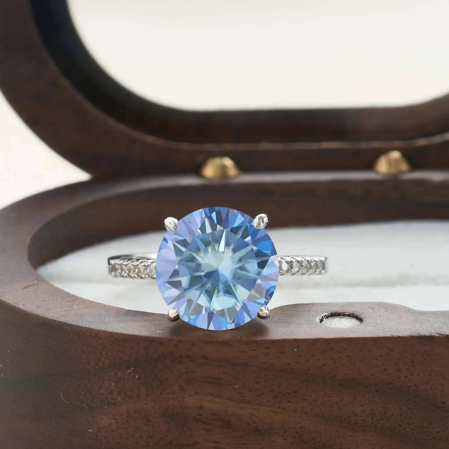 Luxury 9mm 3ct D Color Moissanite Rings Classic 4 Prong S925 Sterling Silver Fine Jewelry Dating Gift For Women Wedding Bands