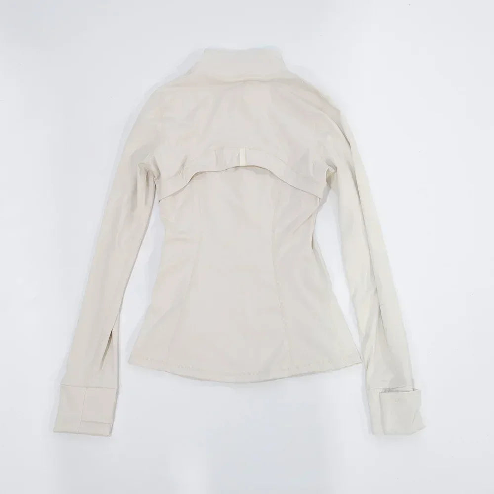 Slimming Zipper Jacket Yoga Collar Lightweight Quick Dry Sporty Thin Rose Gold Evening Summer Outerwear for Active Living