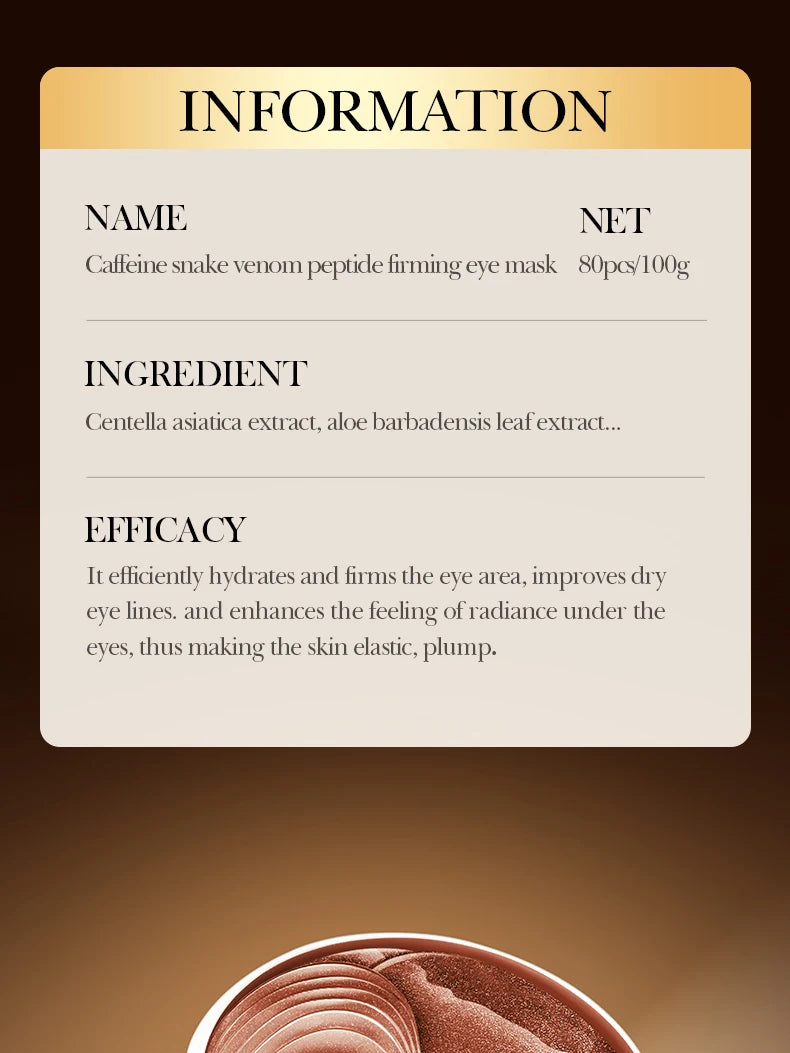 60pcs SADOER Caffeine Eye Mask Anti Dark Circles Firming Moisturizing Wrinkles Anti-aging Hydrating Seaweed Patches