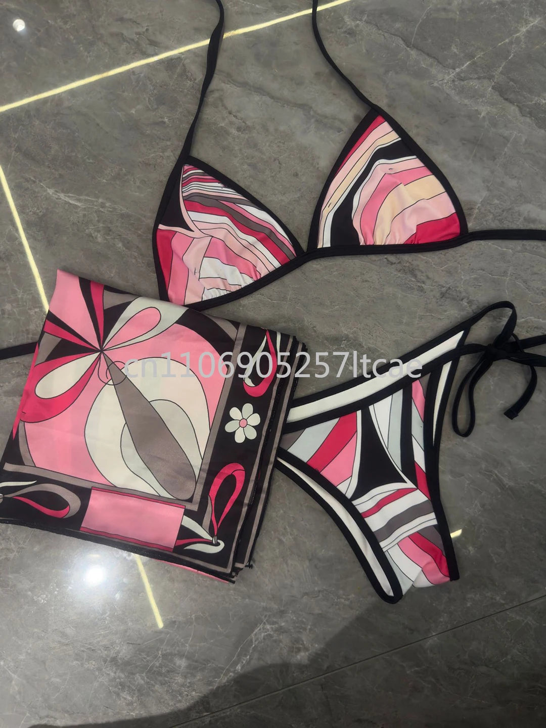 Luxury Design Women's Scarf Bikini Sets Letter Signature Logo Designer Brand Lady Headband Swimsuits