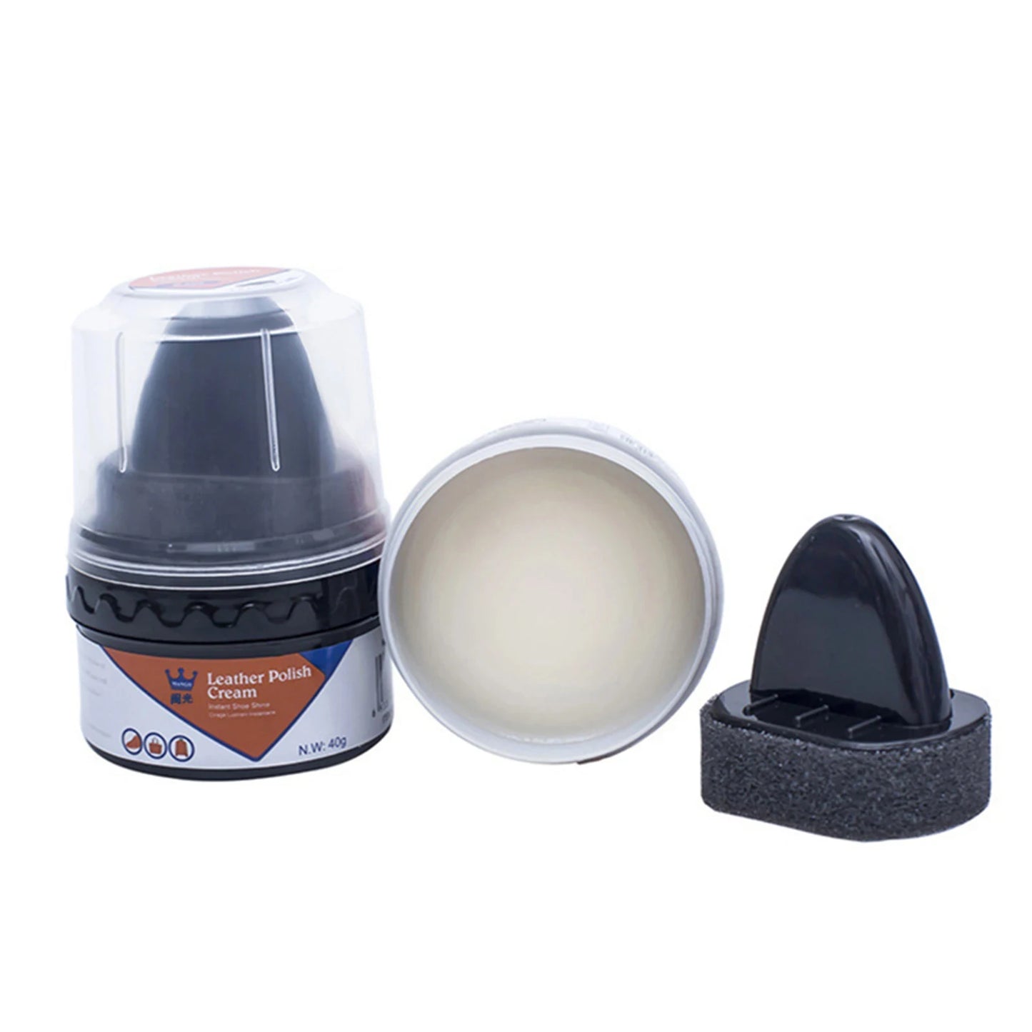 Leather Shoes Care Kit with Sponge Shoe Brush Shoe Cleaning Kit including Shoe Polish Cream for Leather Shoes Bags Maintenance