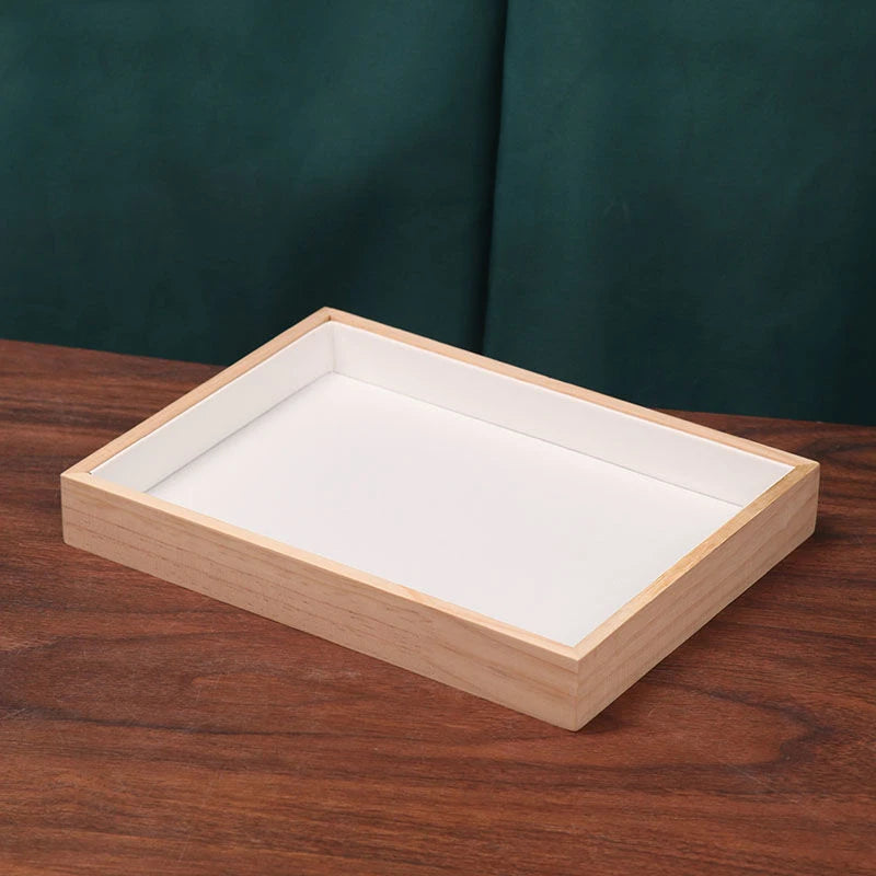 Fashion Wood Jewelry Tray Storage Trays Pendant Necklace Bracelet Earrings Ring Display Plate Desktop Drawer Sundries Organizers