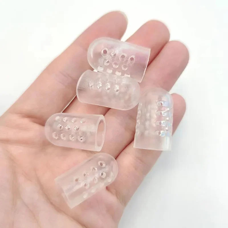 10/50pcs Transparent Silicone Toe Covers Women Gel Little Toes Protector Tube Foot Care Finger Caps Elasticity Prevents Blisters