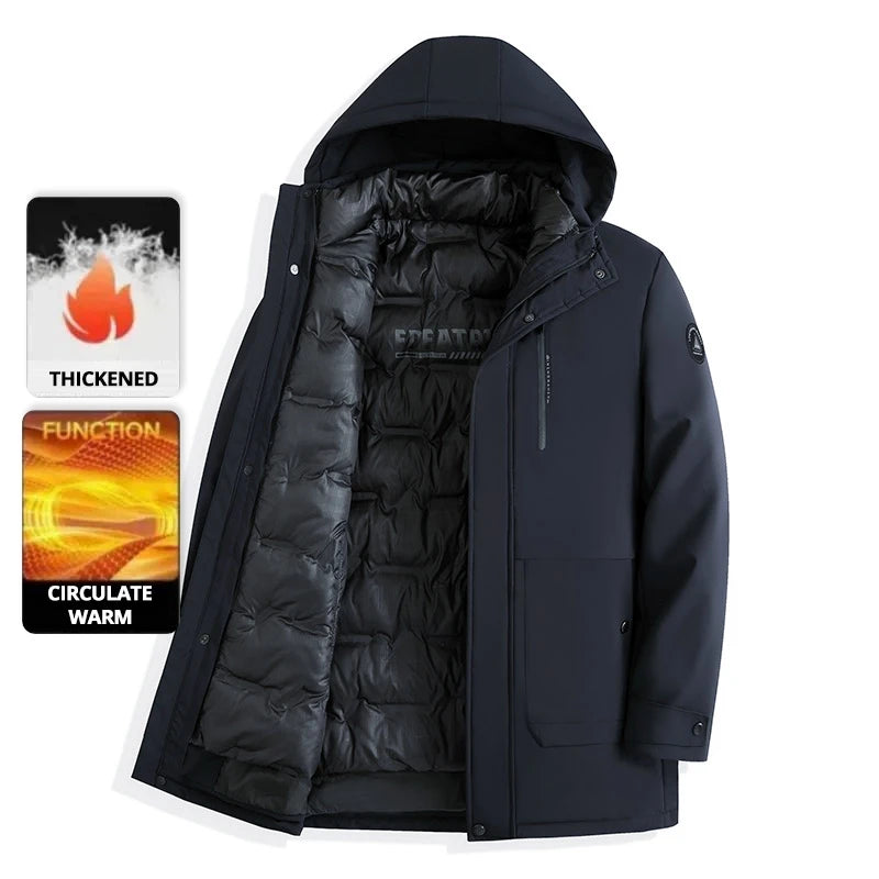 Top Grade Thicken Fashion Winter Casual Outerwear Warm Designer Hooded Parka Coat Mens Newest Jacket Windbreaker Mens Clothes