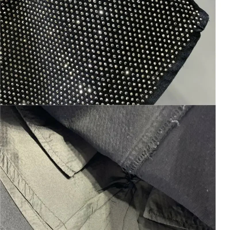 Heavy Industry Hot Drilling High-End Denim Skirt 2024 Spring And Summer New High Waist Pink Sexy