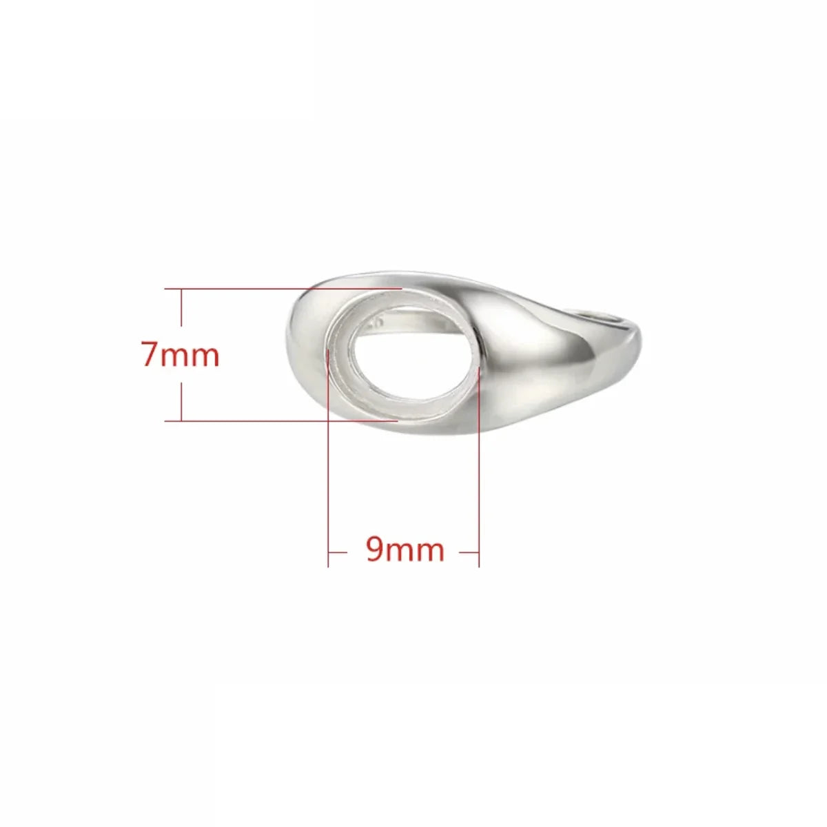 Adjustable Ring Blank Fit 7X9/8X10/10X12mm Oval Glass Cabochons Cameo Tray 925 Silver DIY Rings Setting Jewelry Making