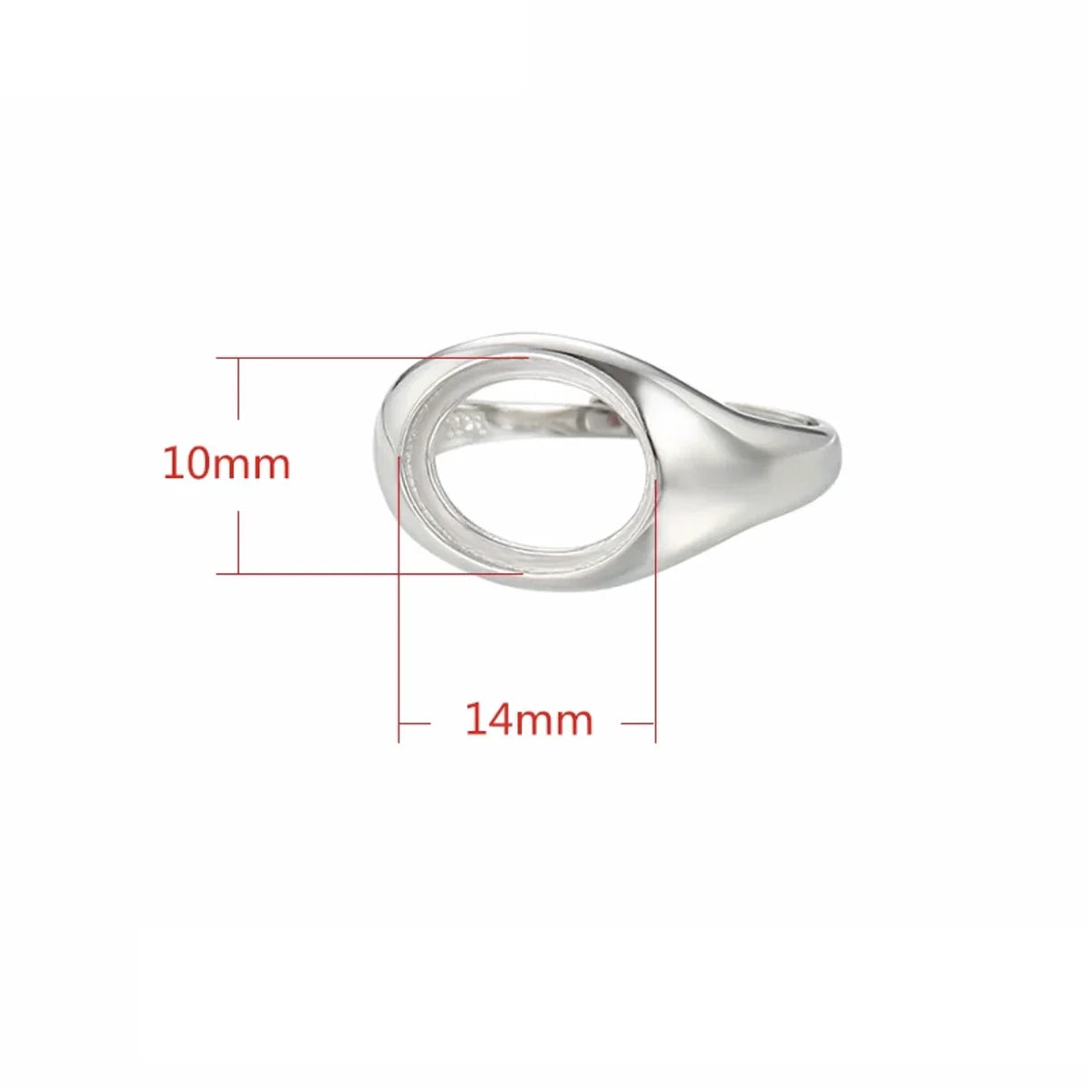 Adjustable Ring Blank Fit 7X9/8X10/10X12mm Oval Glass Cabochons Cameo Tray 925 Silver DIY Rings Setting Jewelry Making