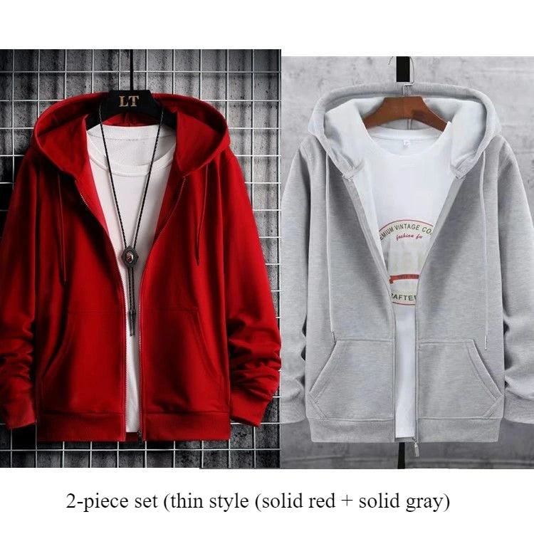 Men's Sherpa Lined Zip Hoodie Heavyweight, Winter Fleece Jacket S-5XL, Oversized Pullover Coat with Hood for Cold Weather