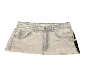 European and American spicy girl subculture slim fit denim short skirt Y2k street design slim fit daily sweet super A mini skirt