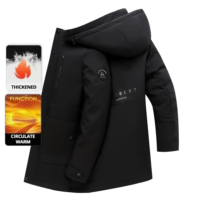 Top Grade Thicken Fashion Winter Casual Outerwear Warm Designer Hooded Parka Coat Mens Newest Jacket Windbreaker Mens Clothes