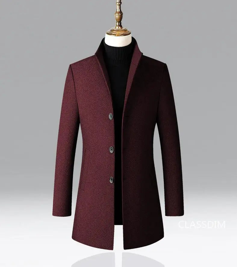 Men Long Trench Coats Cashmere Winter Jackets Wool Blends New Autumn Winter Coats Male Business Casual Trench Coats Size 4XL