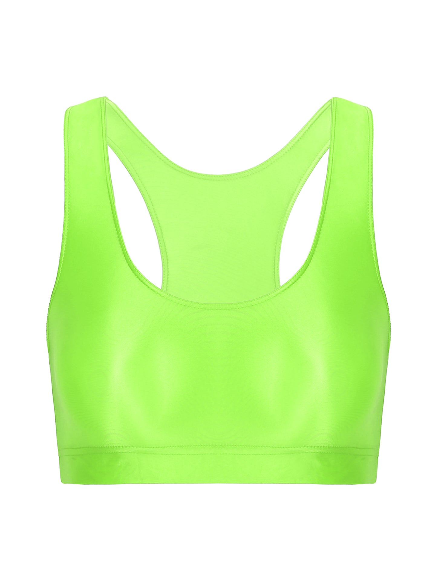 Women Glossy Swimsuit Outfit Oil Shiny Camis Crop Top Sports Fitness Smooth Tank Tops T-shirt With Panties Boxer Shorts Swimwear