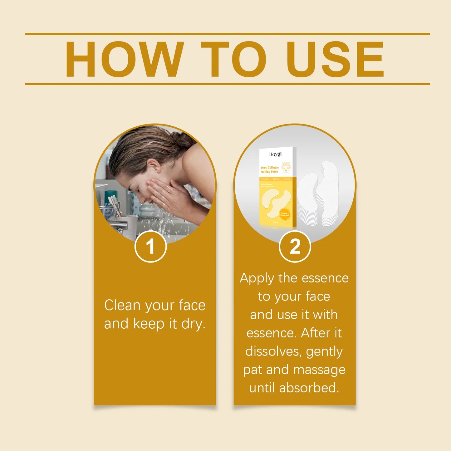 HOYGI Collagen Protein Patche Film Water Soluble Soluble Absorbable for Forehead Eye Area Moisturizing Essence Patch Face Care