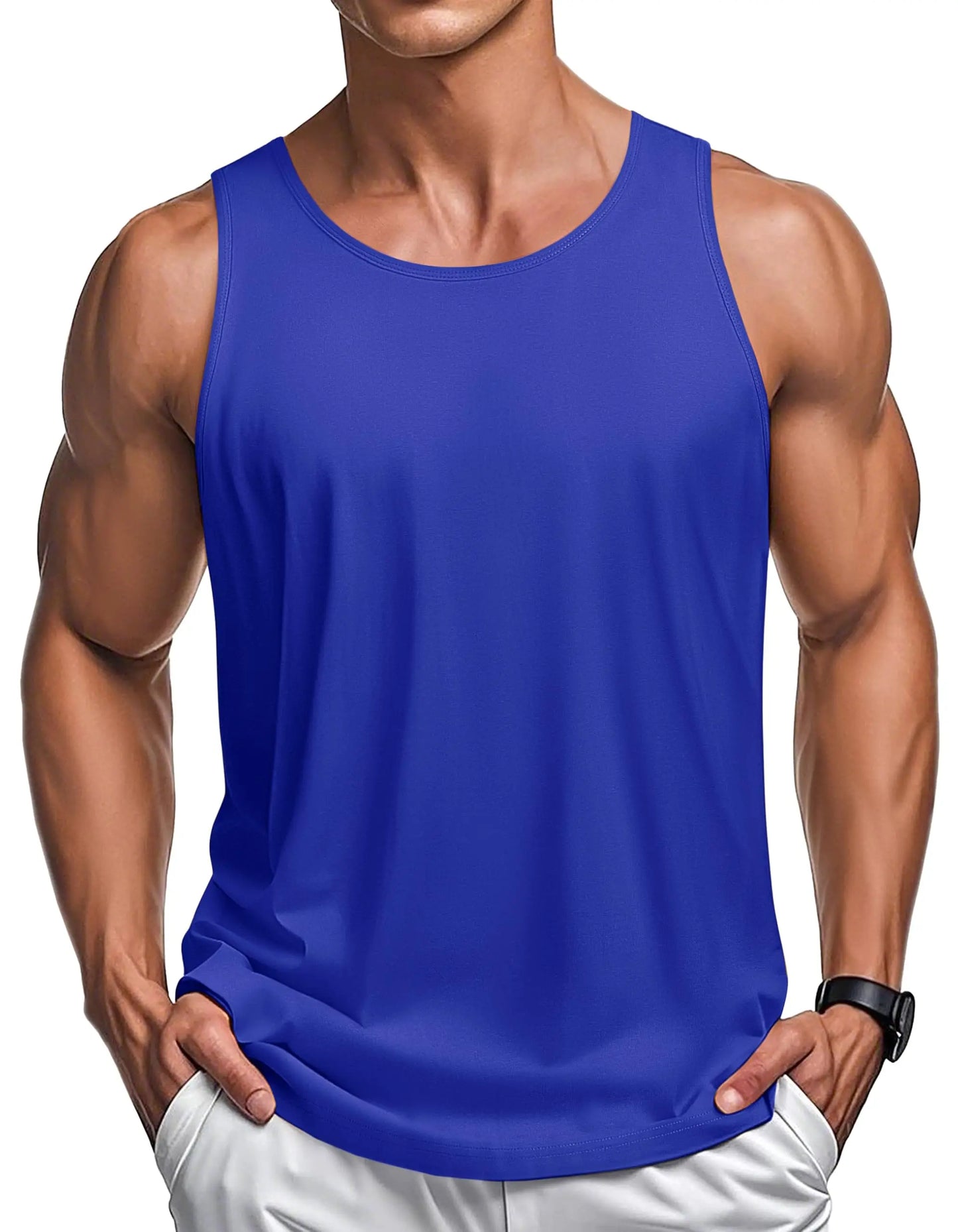 MAGCOMSEN Men's Tank Tops Cotton Sweat-wicking Breathable Muscle Sports Sleeveless Shirt Gym Exercise Outdoor Sports and Beach