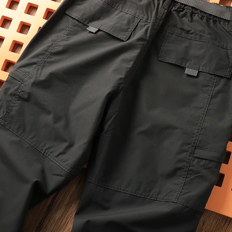 Outdoor Men's Windproof Waterproof Hiking Sports Loose Straight Multibag Workwear Casual Long Trousers Faionable Urban Sle