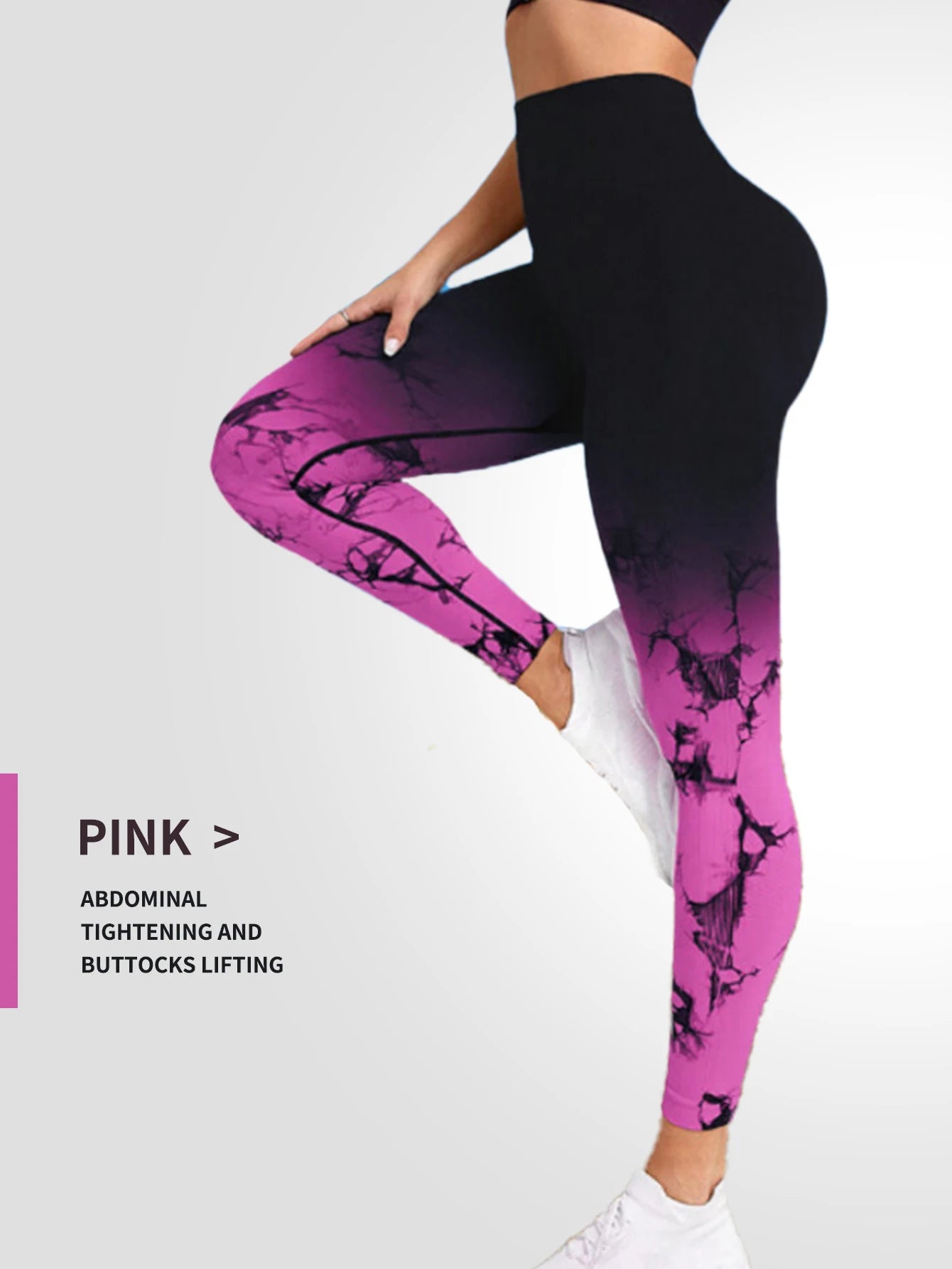 Tie Dye Yoga Pants High Waist Peach Hip Fitness Pants Running Outdoor Sports women's High Lift High Elastic Leggings Daily Wear