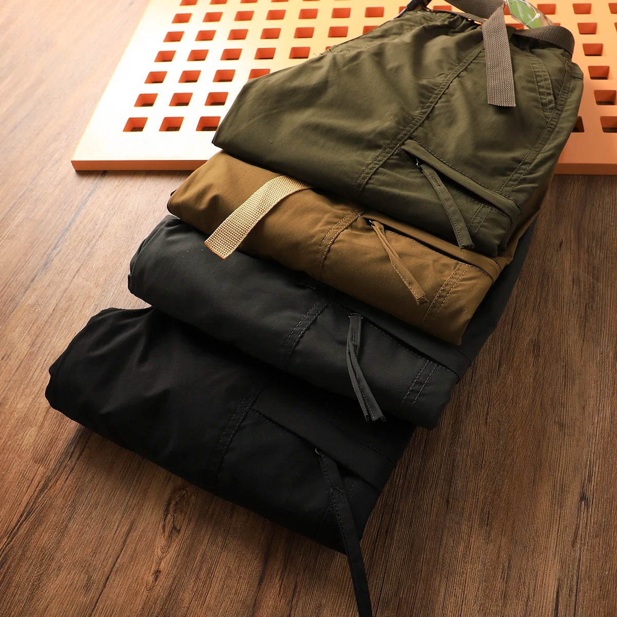 Outdoor Men's Windproof Waterproof Hiking Sports Loose Straight Multibag Workwear Casual Long Trousers Faionable Urban Sle