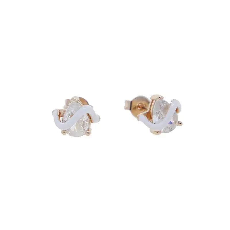 2023 New Arrived Top Quality Classic Fashion Girl Women Jewelry Geometric Shaped Colorful Simple CZ Stud Earring