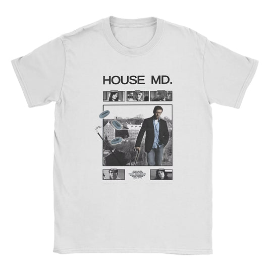 Dr Gregory House Md Funny Meme Men's T Shirts Vintage Tee Shirt Short Sleeve Crew Neck T-Shirts Pure Cotton Plus Size Clothes