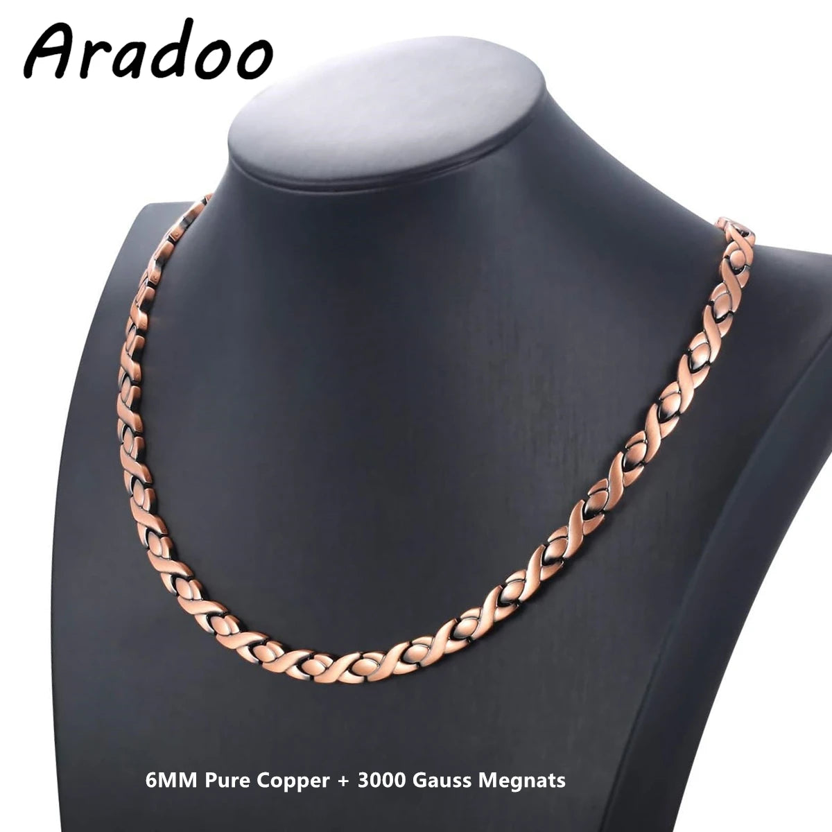 ARADOO Pure Copper Necklace for Women Magnetic Collar Leaf-shaped Design Jewelry Gifts