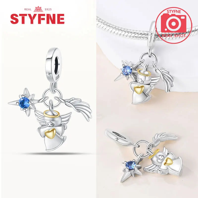 925 Silver Charms Religion Heart Lucky Eye Cross Beads For Original Bracelet Making Pendant for Women Fine Jewelry gifts