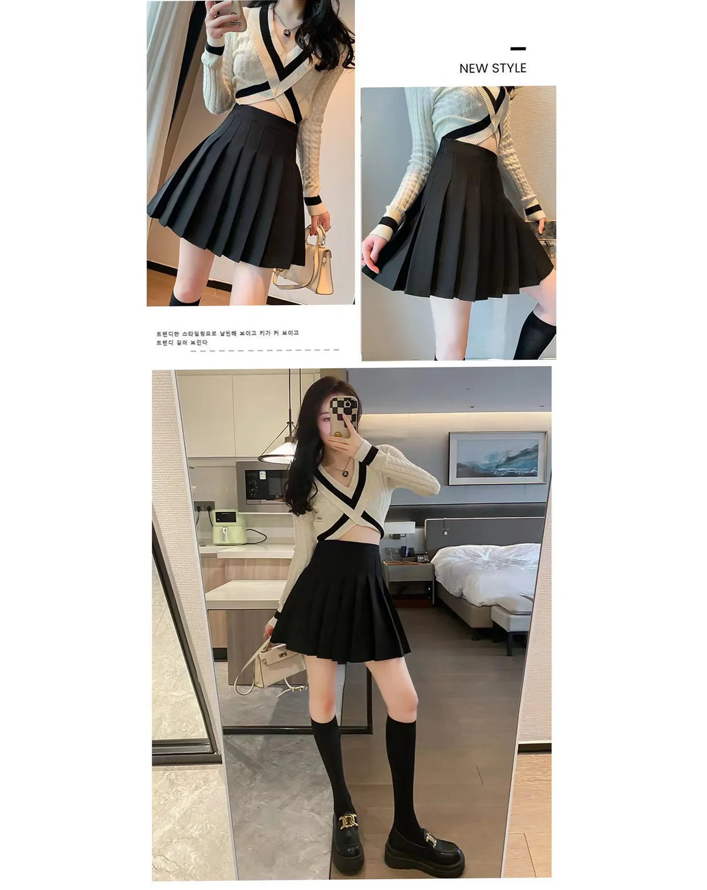 New Women Mini Skirt 2025 Summer New Korean Version College Style Tennis Dance Student Fashionable High Waisted Pleated Skirt