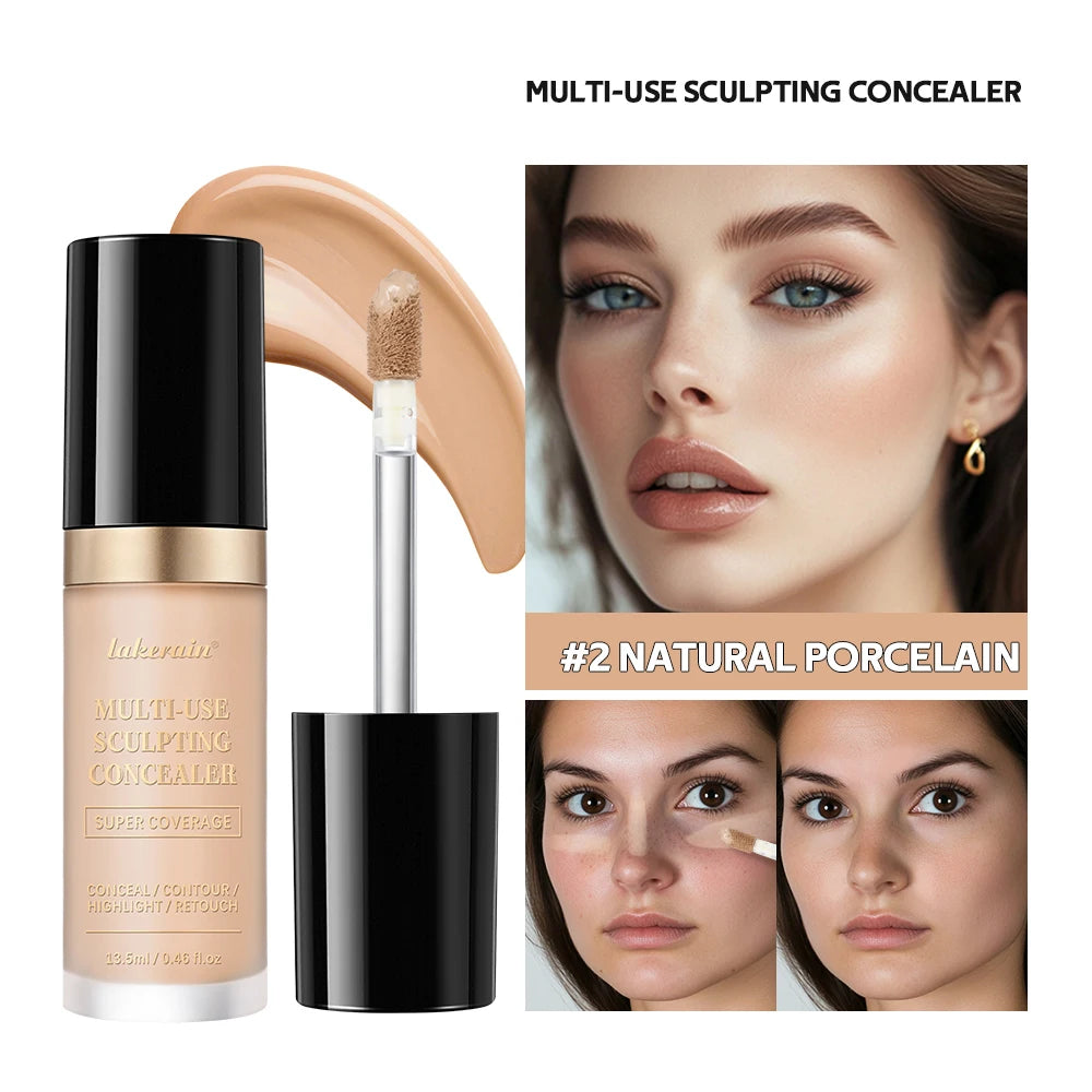 Long-lasting Matte Foundation Coverage Concealer Multi-Use Cream Oil Free Highlight and Retouch Face Makeup Products for Women