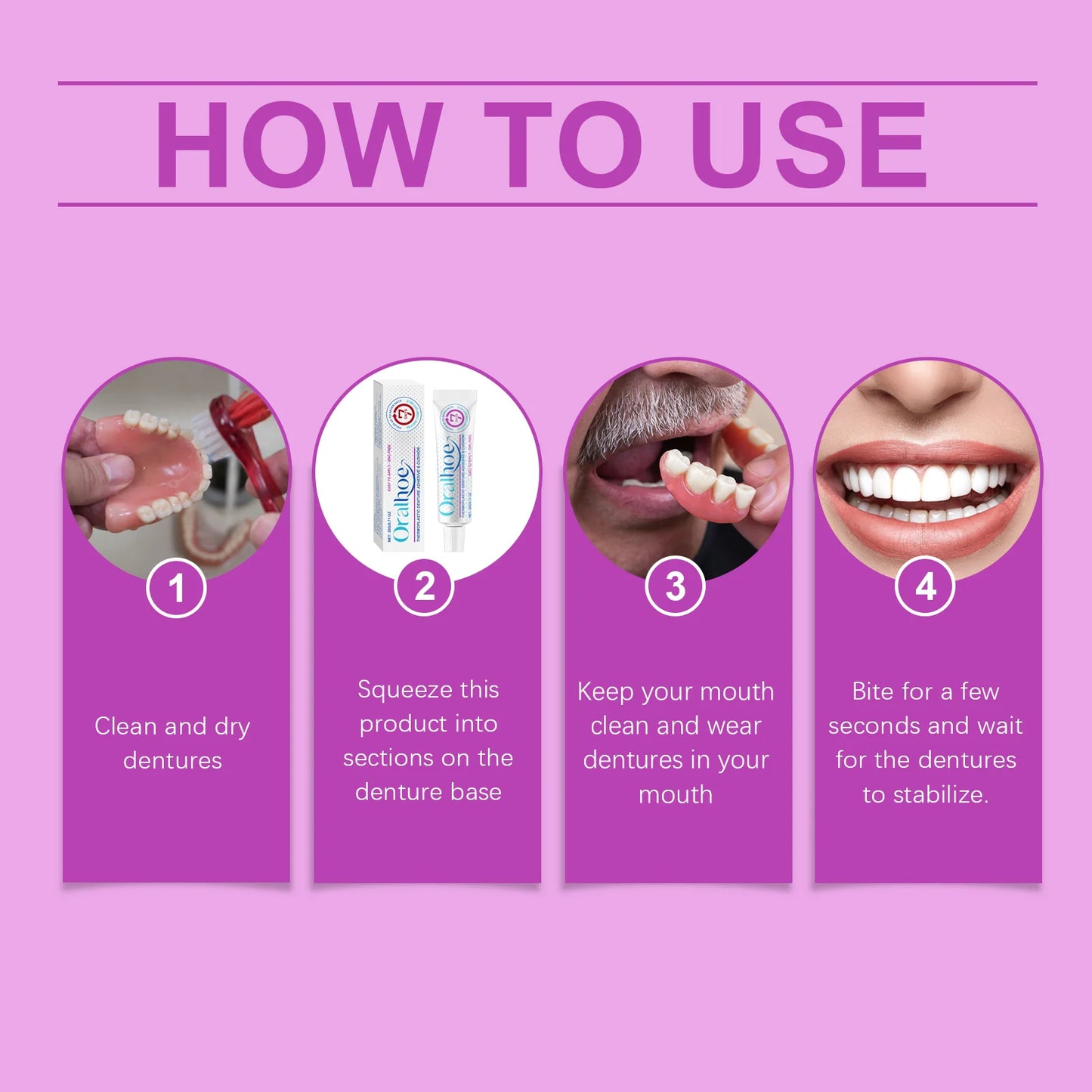 Seamless Fit Thermoplastic Denture Adhesive Comfortable Portable Oral Health Care Long Lasting Reusable Denture Care Dental