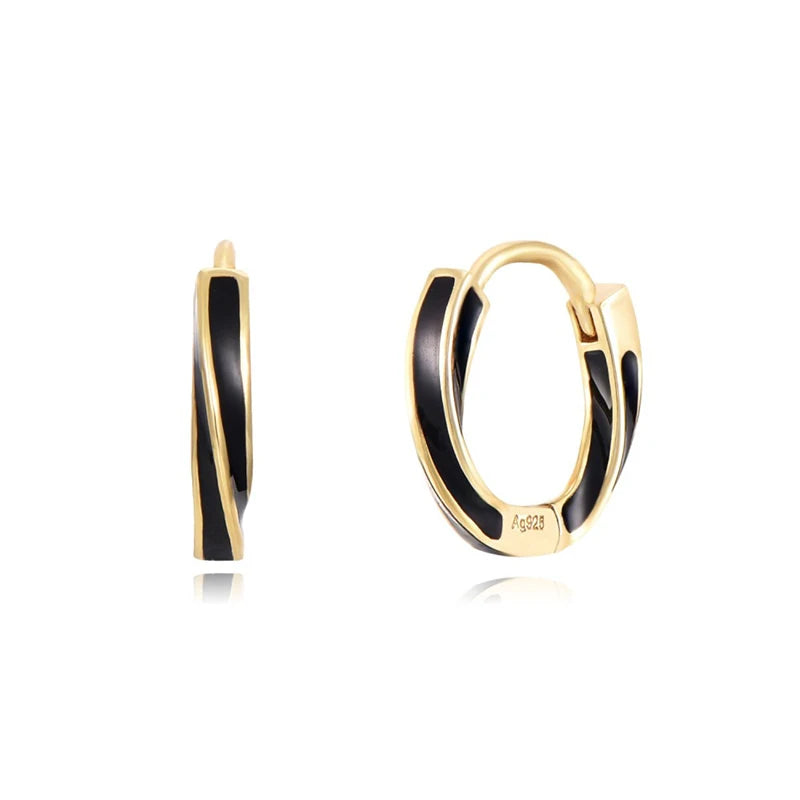 CRMYA Black CZ Zircon Dripping Oil Women's Earrings Set Fashion Gold color Earring Accessories For Women 2025 Jewelry Wholesale