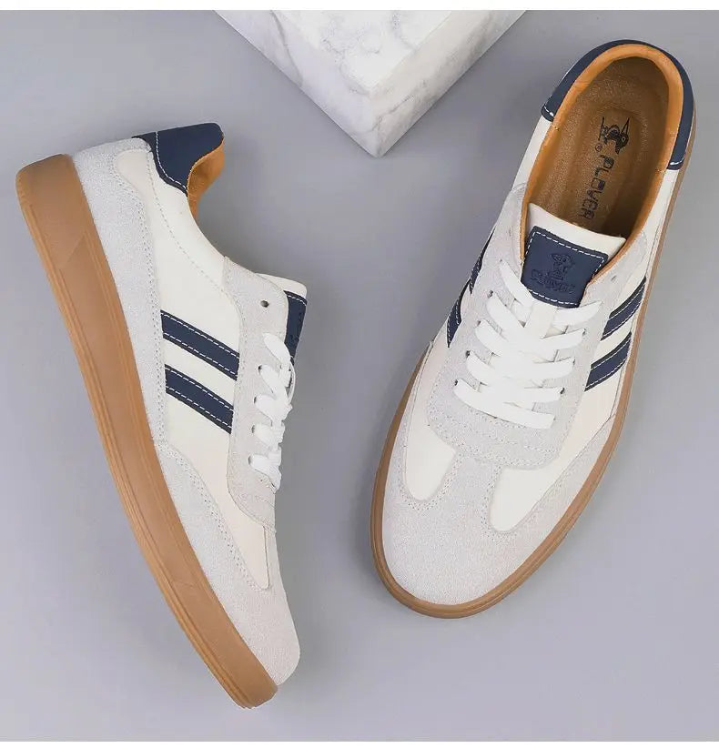 High Quality Leather Sneakers Men Trainers Classic Casual Sports Shoes Man Flat Sneakers Outdoor Non-slip Men's Skateboard Shoes