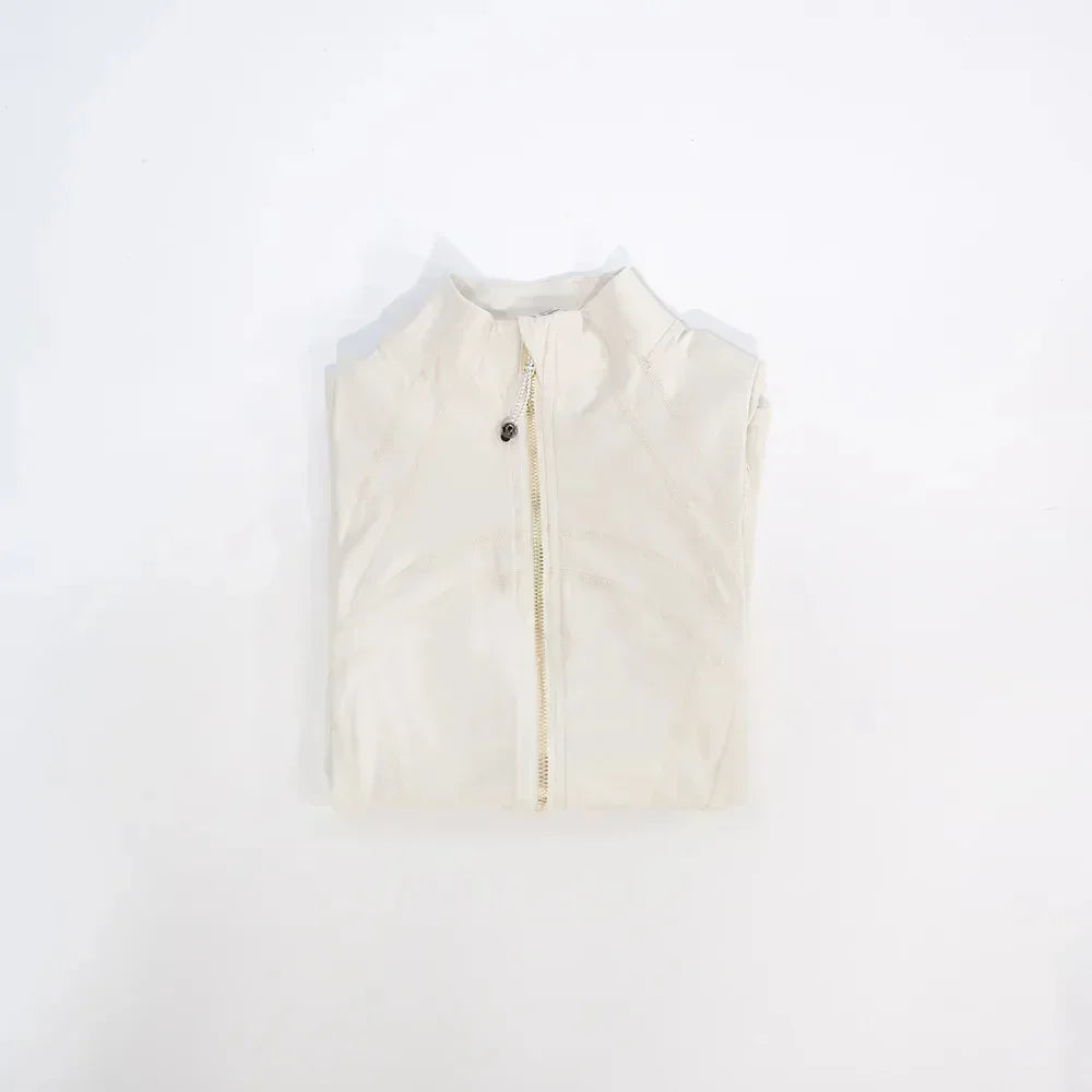 Slimming Zipper Jacket Yoga Collar Lightweight Quick Dry Sporty Thin Rose Gold Evening Summer Outerwear for Active Living