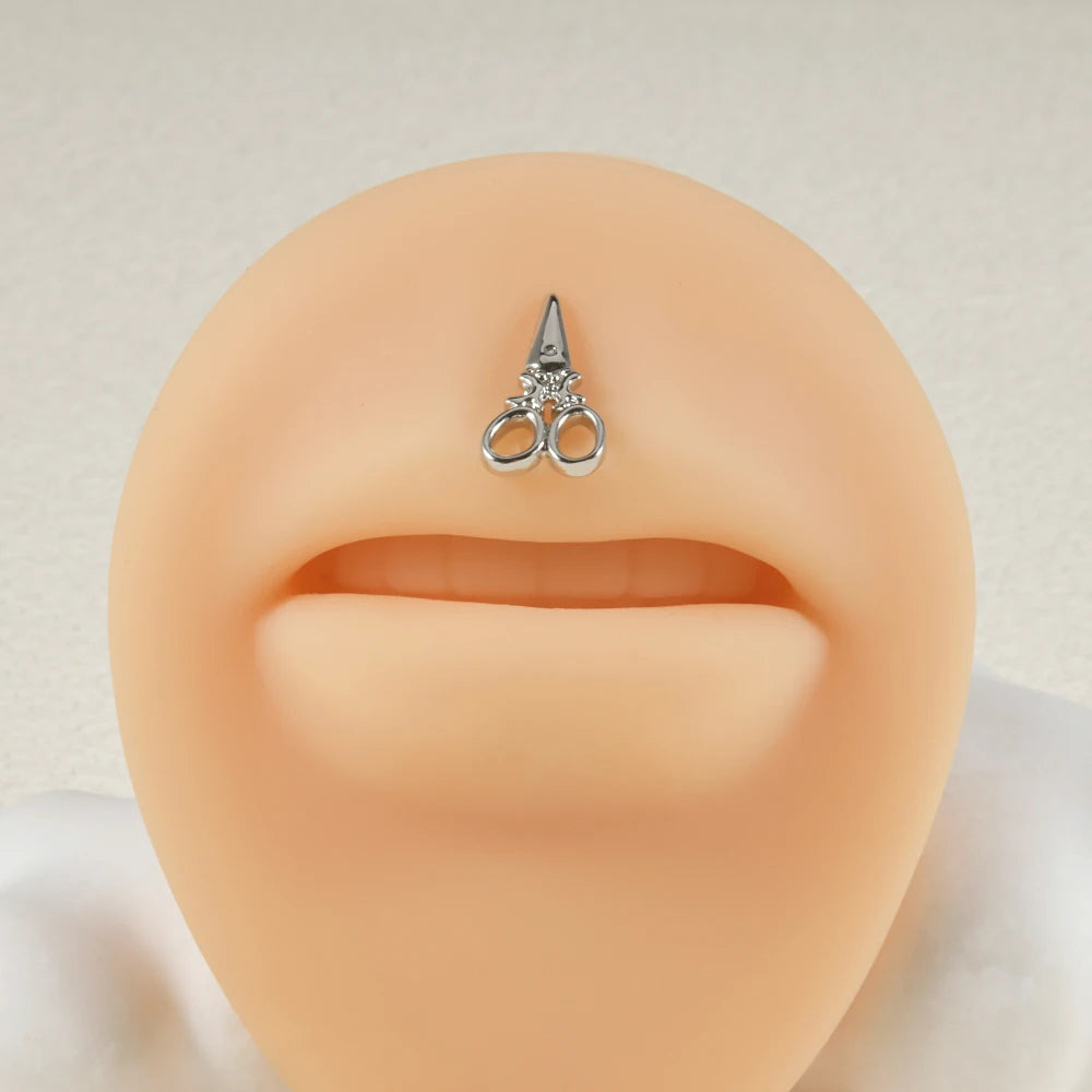 1PC Surgical Steel Threadless Wrench Axe Scissor Dragon Labret Lip Ring Ear Cartilage Tragus Earring Helix Lobe Piercing Jewelry