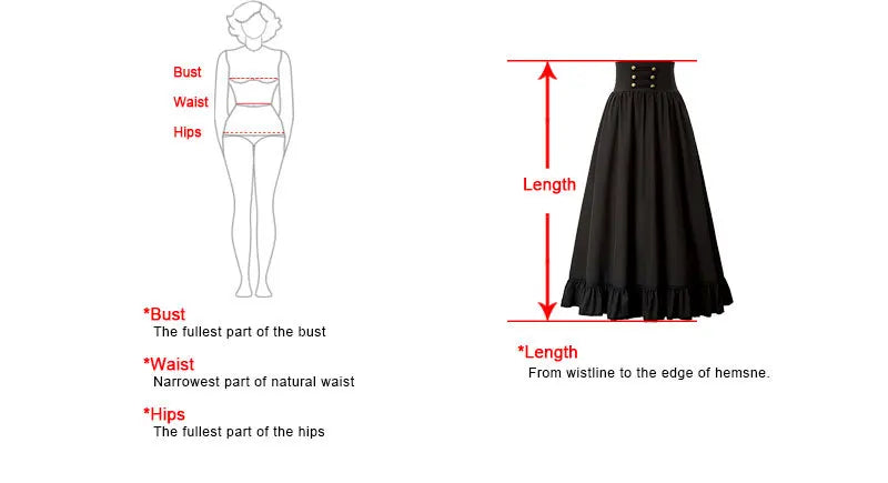 Women Maxi Skirt Medieval Intage Summer High Waist A Line Victorian Long Skirt Steampunk Gothic Ruffled Hem Pleated Party Skirts