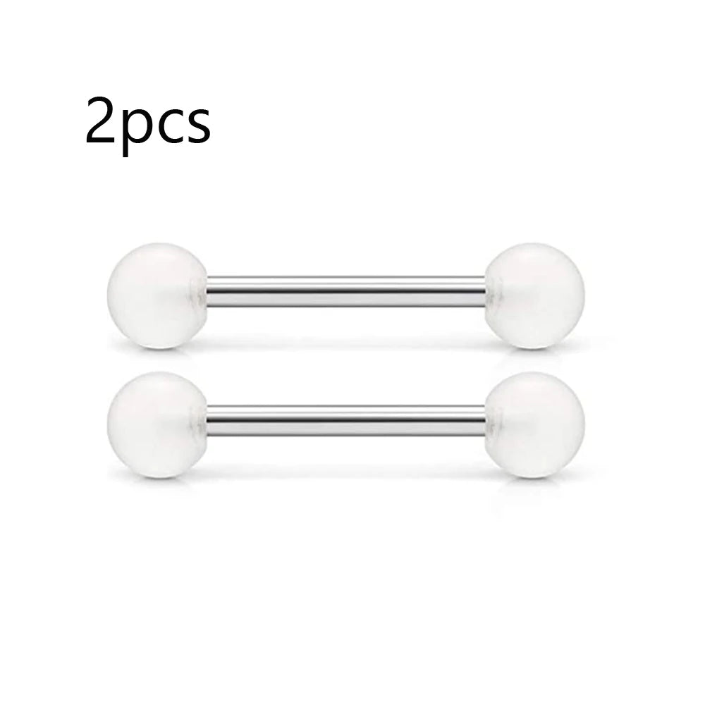 1/18Pairs 14mm/16mm/18mm Stainless Steel Tongue Rings Nipple Piercing Straight Barbells Jewelry For Men For Daily Decoration