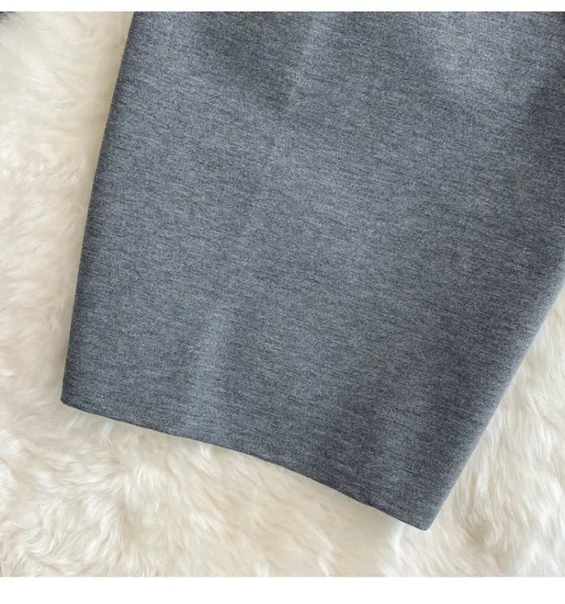 High Waist Midi Skirt Women's OL Profional Slimming Side Slit Wrap around A-Line One Step Skirt Korean Sle Commute Pure ...