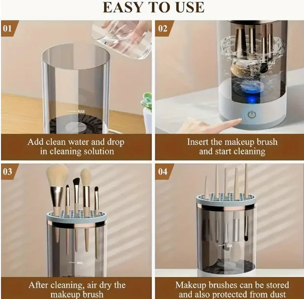 Electric lazy makeup brush cleaner | Automatic cleaning with storage box special cleaning storage for makeup tools