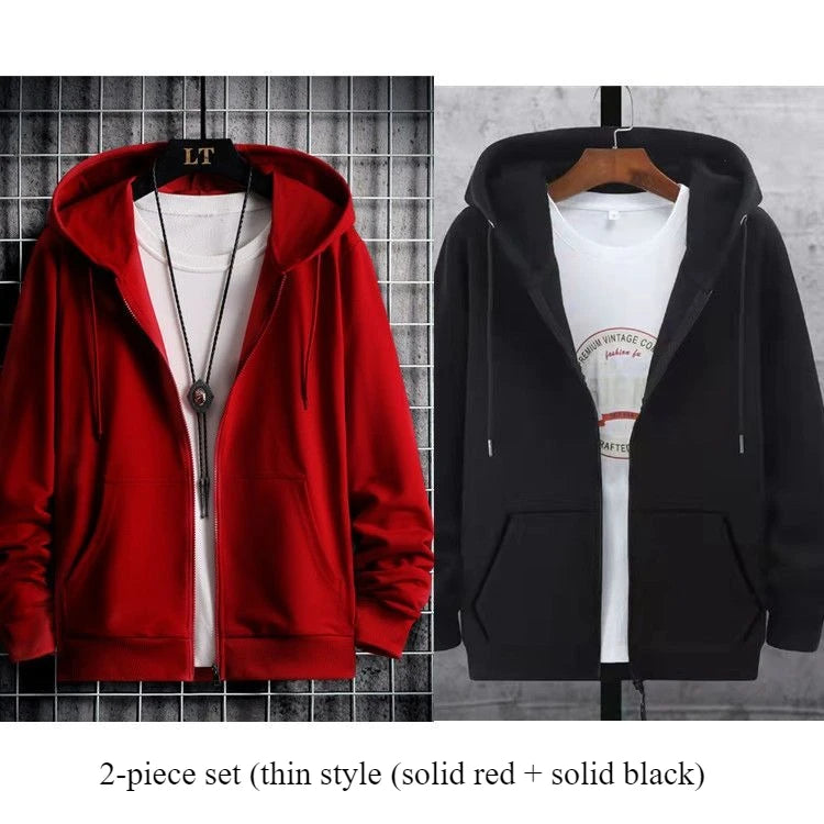 Men's Sherpa Lined Zip Hoodie Heavyweight, Winter Fleece Jacket S-5XL, Oversized Pullover Coat with Hood for Cold Weather