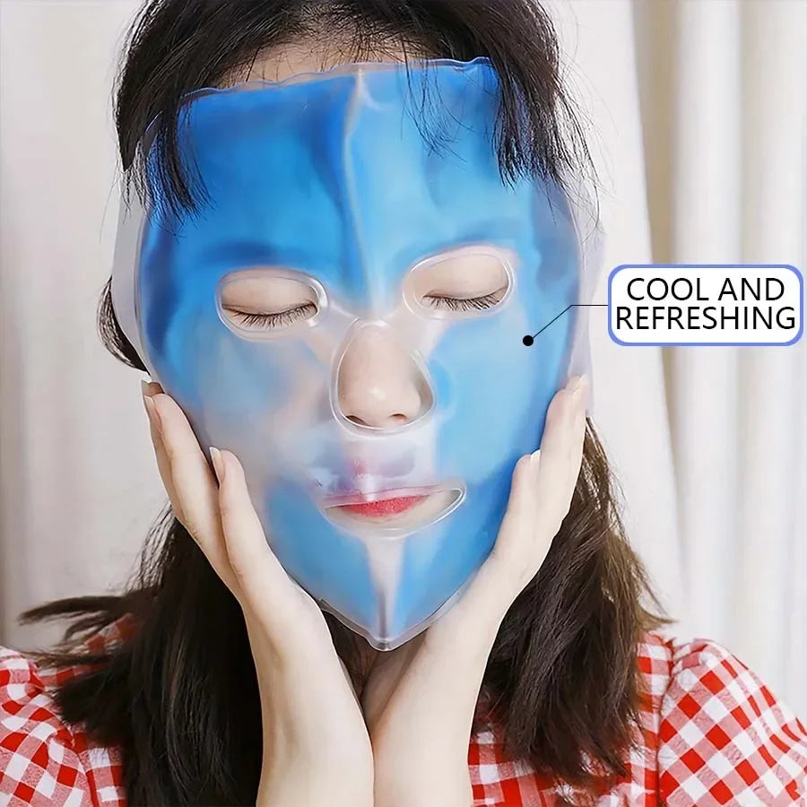 Face Cooling Mask Gel Eye Mask Ice Pack Cooling PVC Hot Cold Therapy Skin Care Tool Gel Face Mask Skin Firming Spa Sleep Mask