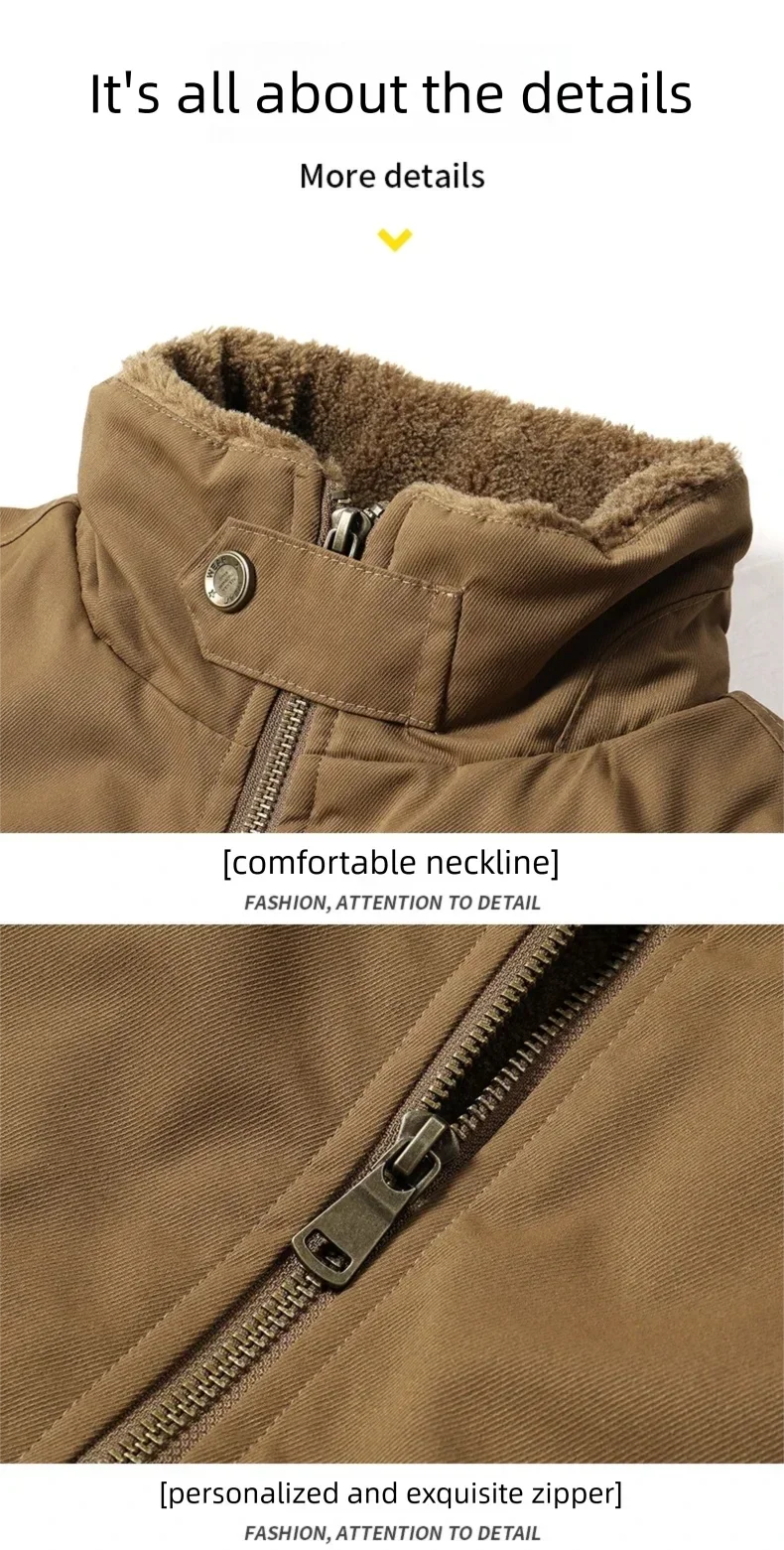 Men's Winter Cotton Jacket, Versatile Casual Stylish Windproof Warm Stand - Collar Coat