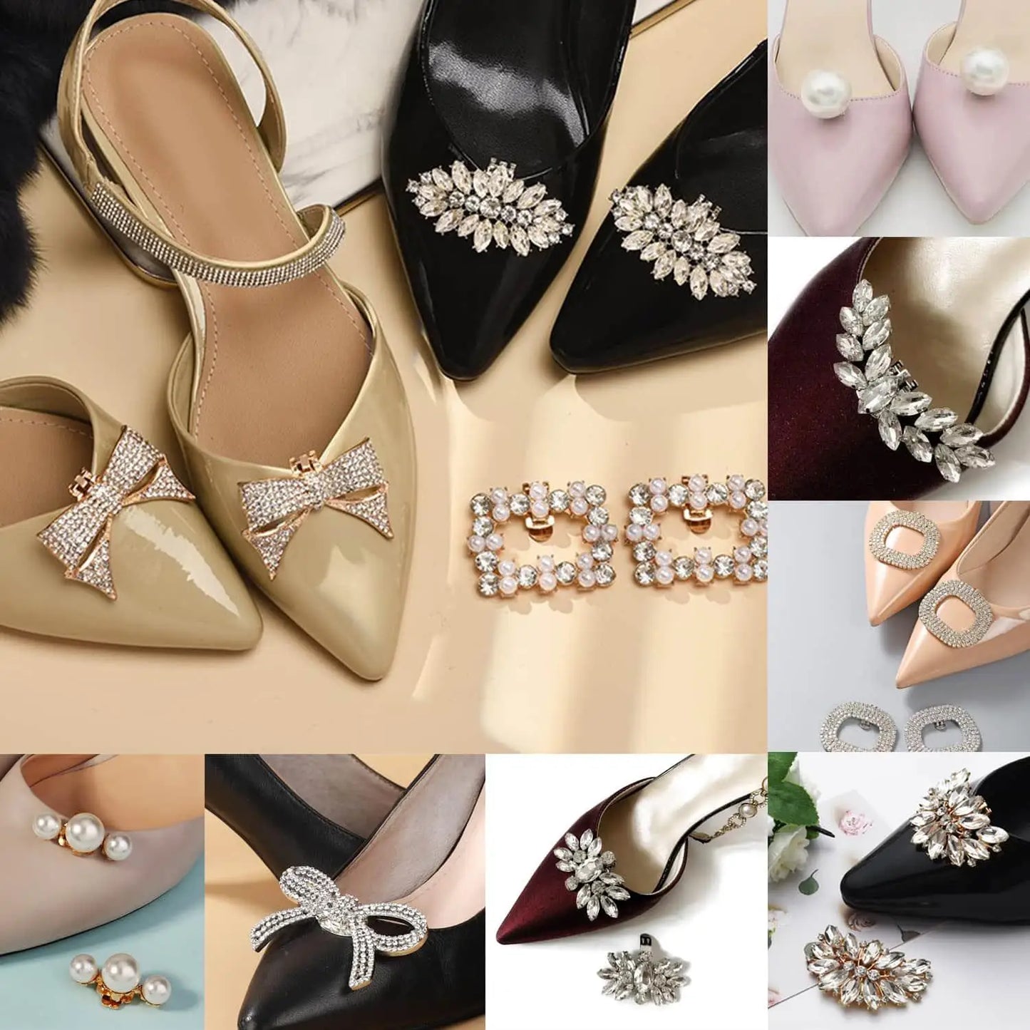 1PC Removable Lady Shoe Clips Wedding Bride Shoes Decoration Women High Heel Charms Jewelry Rhinestones Crystal Shoes Decoration