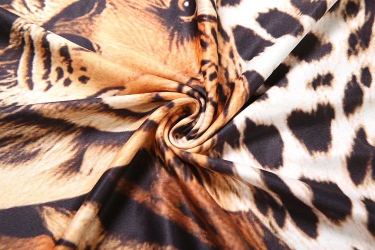 Sisterlinda Sexy Backless Dress Women Hollow Tiger Print Sleeveless Stretch Turtleneck Midnight Prom Party Clubwear Long Bodycon