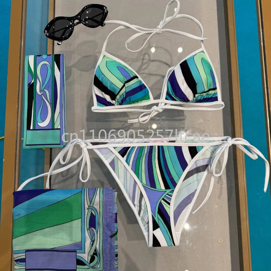 Luxury Design Women's Scarf Bikini Sets Letter Signature Logo Designer Brand Lady Headband Swimsuits