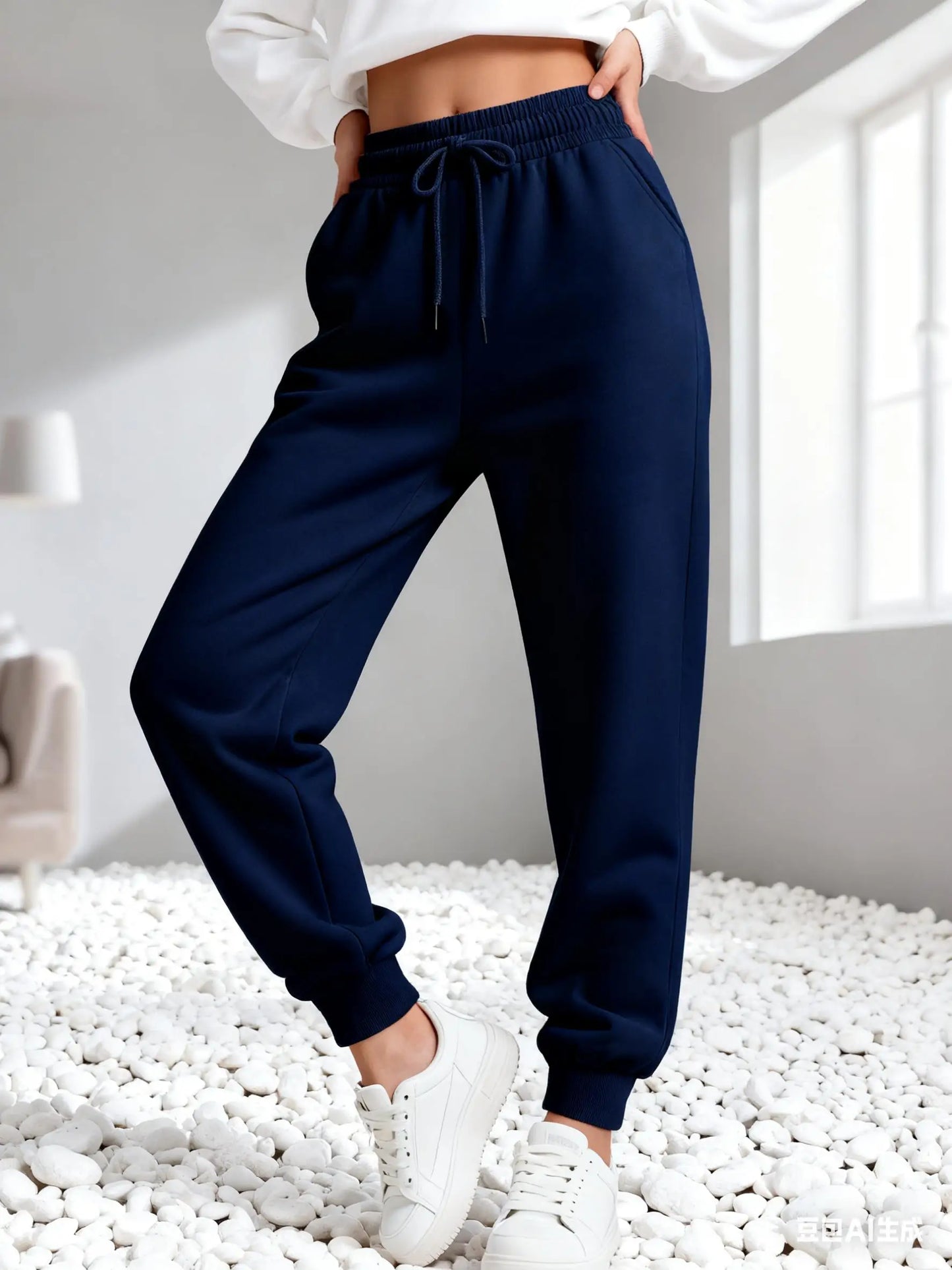 Multicolor Autumn Solid Color Womens Sweatpants Fleece Casual Unisex Long Pants All-Match Sportspants Woman Drawstring Pant