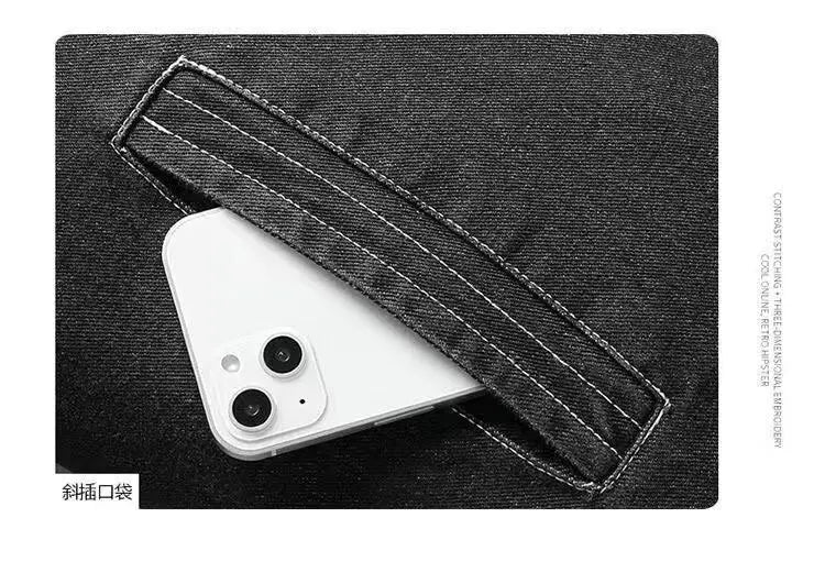 2025 Men's fleece denim jacket, autumn and winter warmth, casual, teen slim jacket