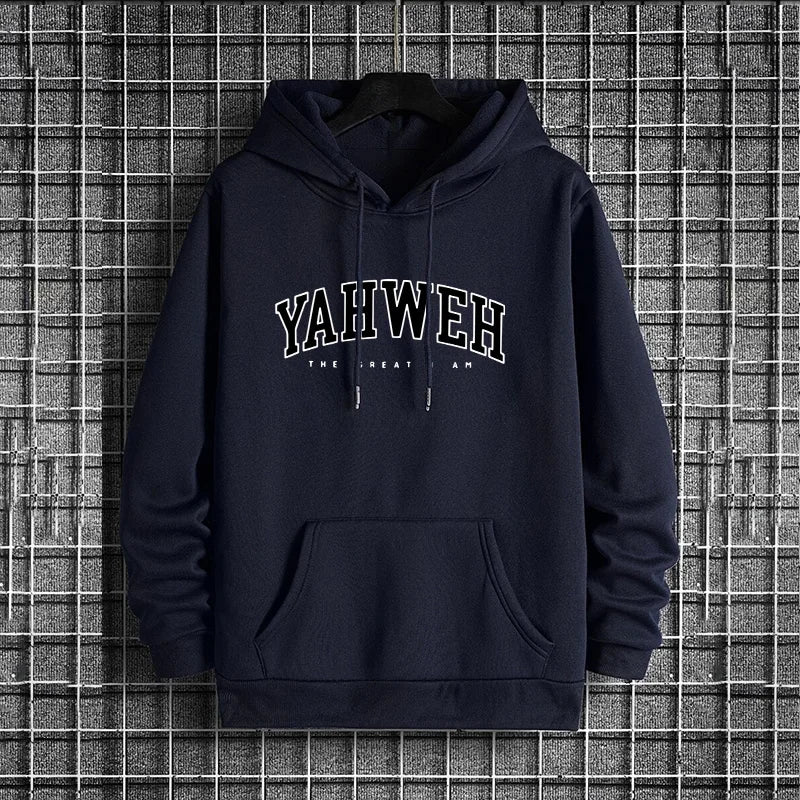 Street Style Mens YAHWEH Hoodies 2025 Urban Fashion Trendy Hooded Sweatshirt Male Hip Hop Casual Wear Autumn Winter Cool Hoody